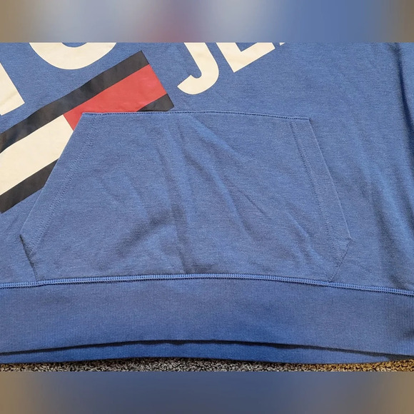 VTG Tommy Hilfiger pullover hooded sweatshirt, red whit blue mens size XLG - Picture 7 of 11